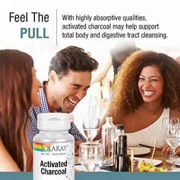 Solaray Activated Charcoal 280mg Coconut Source Capsules