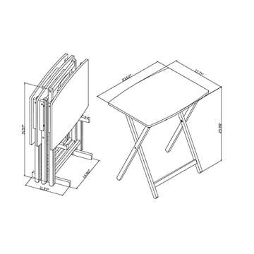 5pc XL Tray Table Set in Rustic Grey for Every Occasion