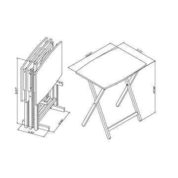 5pc XL Tray Table Set in Rustic Grey for Every Occasion
