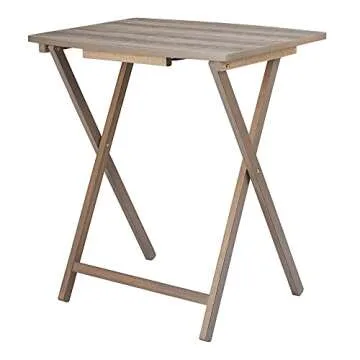 5pc XL Tray Table Set in Rustic Grey for Every Occasion