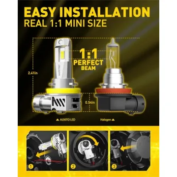 AUXITO H11/H8/H9 LED Bulb, Brighter, Easy Install, Pack of 2