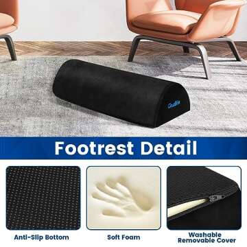 Foot Rest for Office with Washable Cover for Comfort