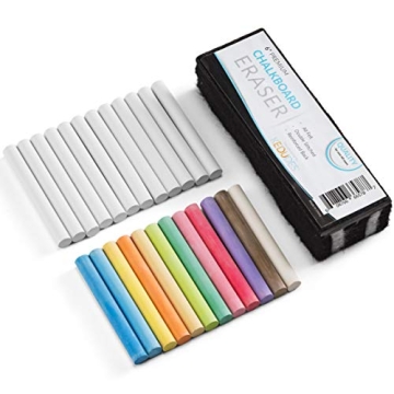 Kedudes 24pk Dustless Chalk with Eraser - Mess Free