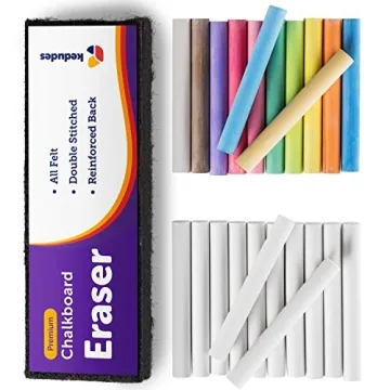 Kedudes 24pk Dustless Chalk with Eraser - Mess Free