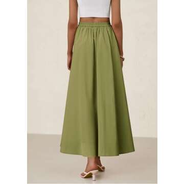 PRETTYGARDEN Women's Maxi Skirts 2025 Summer Trendy Ruffle High Waisted Casual Long Flowy Skirt with...