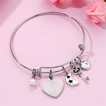 Elegant M MOOHAM Personalized Initial Bracelet for Gifts