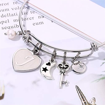 Elegant M MOOHAM Personalized Initial Bracelet for Gifts