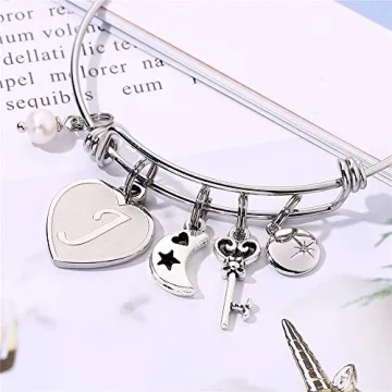 Elegant M MOOHAM Personalized Initial Bracelet for Gifts