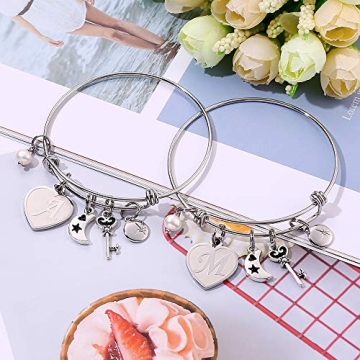 Elegant M MOOHAM Personalized Initial Bracelet for Gifts