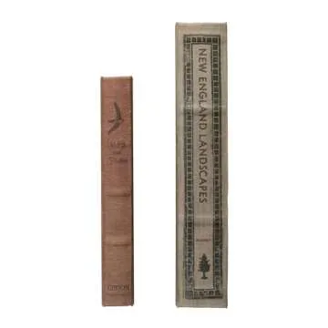 Creative Co-Op MDF & Canvas Book Storage Boxes, Set of 2 New England Landscapes
