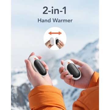Camping Hand Warmers,VRURC Portable Hand Warmer,Hand Warmers Rechargeable 2 Pack,3000mAh Electric Po...