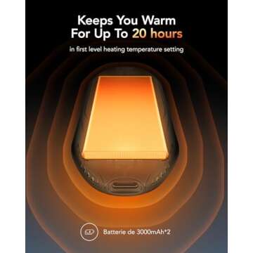 Camping Hand Warmers,VRURC Portable Hand Warmer,Hand Warmers Rechargeable 2 Pack,3000mAh Electric Portable Pocket Heater, Electric Hand Warmers for Hunting,Golf,Camping,Outdoor,Women Men Gift-White