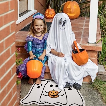 Truedays Halloween Door Mat - Adorable Ghost Design Welcome Rug