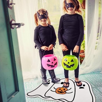 Truedays Halloween Door Mat - Adorable Ghost Design Welcome Rug