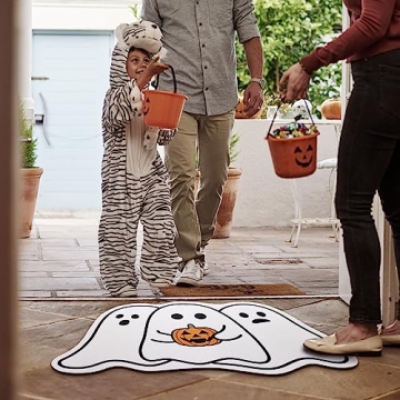 Truedays Halloween Door Mat - Adorable Ghost Design Welcome Rug