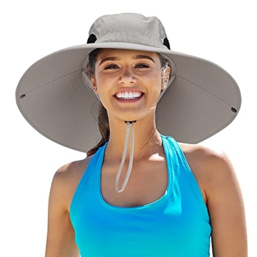 Leotruny Women Super Wide Brim Sun Hat UPF50+ Waterproof