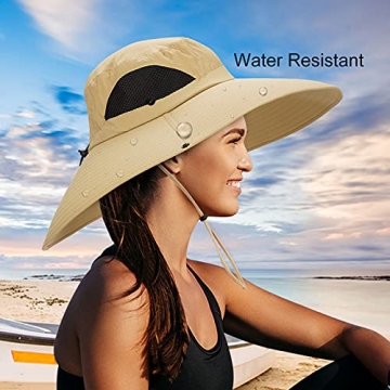 Leotruny Women Super Wide Brim Sun Hat UPF50+ Waterproof