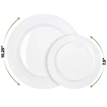Premium White Plastic Plates for Weddings and Parties