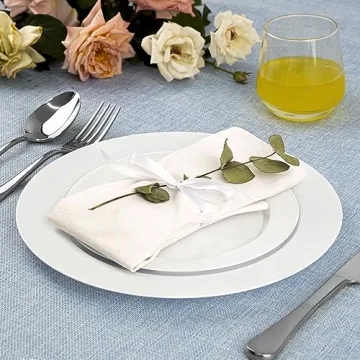 Premium White Plastic Plates for Weddings and Parties