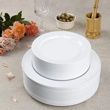 Premium White Plastic Plates for Weddings and Parties