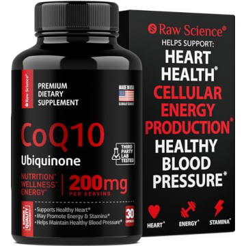 CoQ10 200mg Antioxidants Supplement - Co Q 10 Supplement for Heart Health & Brain Support - High Abs...