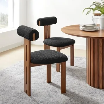 Torian Boucle Dining Chairs Set of 2 - Modern Comfort