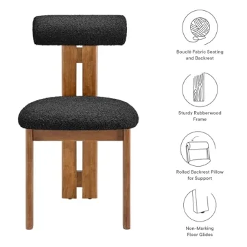 Torian Boucle Dining Chairs Set of 2 - Modern Comfort