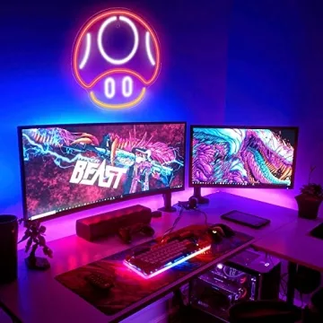 Kavaas Mushroom LED Neon Sign for Game Room Decor