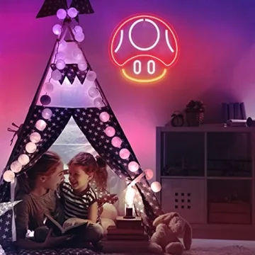 Kavaas Mushroom LED Neon Sign for Game Room Decor