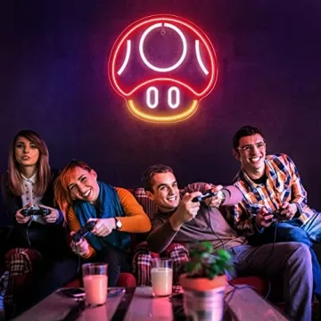 Kavaas Mushroom LED Neon Sign for Game Room Decor