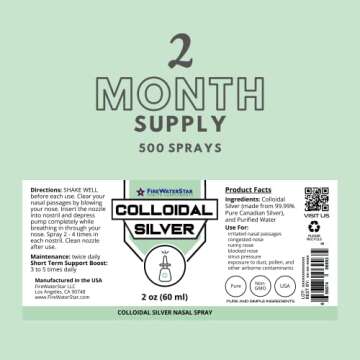 FWS Colloidal Silver Nasal Spray for Sinus Relief