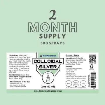 FWS Colloidal Silver Nasal Spray for Sinus Relief