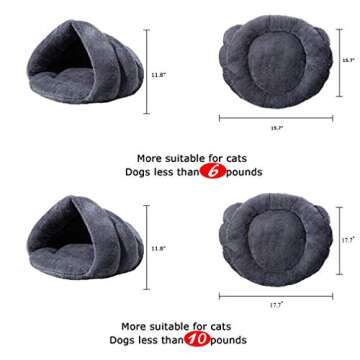 Beskie Pet Tent Cave Bed for Small Medium Puppies Kitty Dogs Cats Pets Sleeping Bag Thick Fleece Warm Soft Dog Bed Cuddler Burrow House Hole Igloo Nest Cozy Bed for Cat Puppy