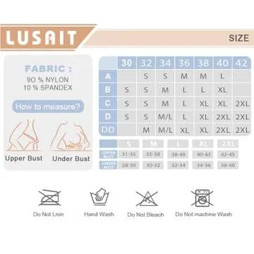 Lusait Strapless Bra - Non-Slip Silicone, Padded Design