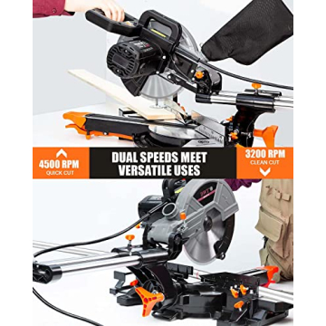 DWT 10" 15A Sliding Compound Miter Saw with Laser Guide