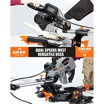 DWT 10" 15A Sliding Compound Miter Saw with Laser Guide