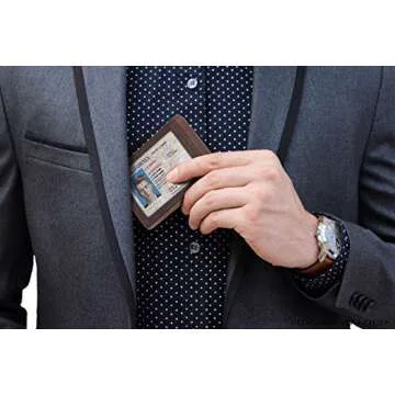 SERMAN BRANDS RFID Blocking Slim Bifold Genuine Leather Minimalist Front Pocket Wallets for Men with...