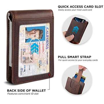 SERMAN BRANDS RFID Blocking Slim Leather Wallet for Men