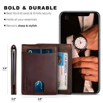 SERMAN BRANDS RFID Blocking Slim Leather Wallet for Men