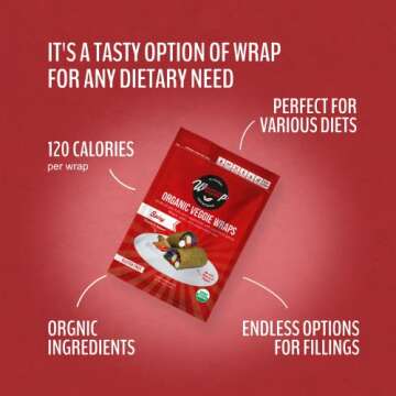 WrawP Organic Veggie Wraps - SPICY (8 pack) SHELF STABLE, All Natural, Gluten Free, Paleo, Raw Vegan. Perfect for Wraps, flat bread, snack, chips