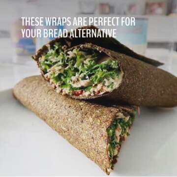 WrawP Organic Veggie Wraps - SPICY (8 pack) SHELF STABLE, All Natural, Gluten Free, Paleo, Raw Vegan. Perfect for Wraps, flat bread, snack, chips