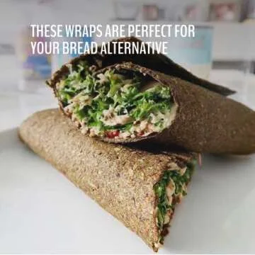 WrawP Organic Veggie Wraps - SPICY (8 pack) SHELF STABLE, All Natural, Gluten Free, Paleo, Raw Vegan. Perfect for Wraps, flat bread, snack, chips