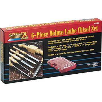 Steelex Plus D2304 Deluxe HSS Lathe Chisel Set, 6-Piece