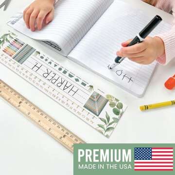 Durable Classroom Name Tags - 25 Customizable Student Plates