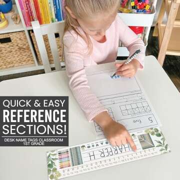 Durable Classroom Name Tags - 25 Customizable Student Plates