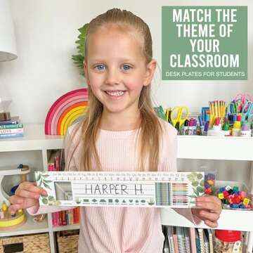 Durable Classroom Name Tags - 25 Customizable Student Plates