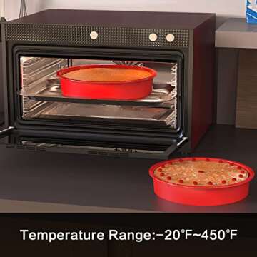 SILIVO 9.5 inch Round Cake Pans (2 Pack) - Nonstick Silicone Cake Molds for Layer Cake, Cheese Cake and Chocolate Cake