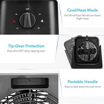 TRUSTECH 2 in 1 Cooler & Heater - Compact Desk Fan Combo