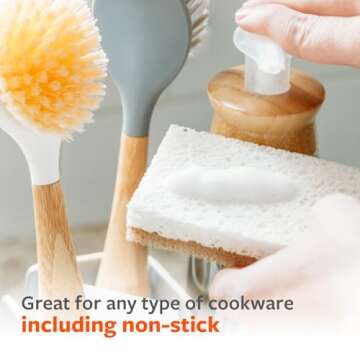 Full Circle In A Nutshell Walnut Scrubber Sponges – Pack of 2 Non-Scratch Natural Kitchen Scrubbies for Dishes and Household Cleaning