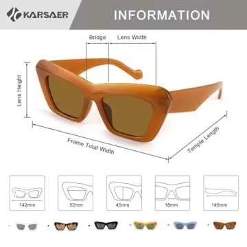 Karsaer Vision Retro Vintage Cateye Square Sunglasses Plastic Frame 90s sunglasses Stylish Classic 70s Eyewear ((2Pcs) Amber+Tortoise)